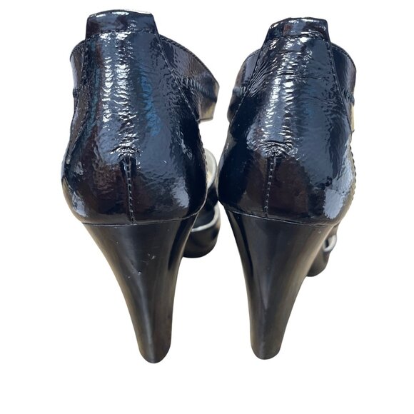 Michael Kors Black Patent Leather Berkley T-Strap 4" Heels SKU 9531 - Picture 9 of 16